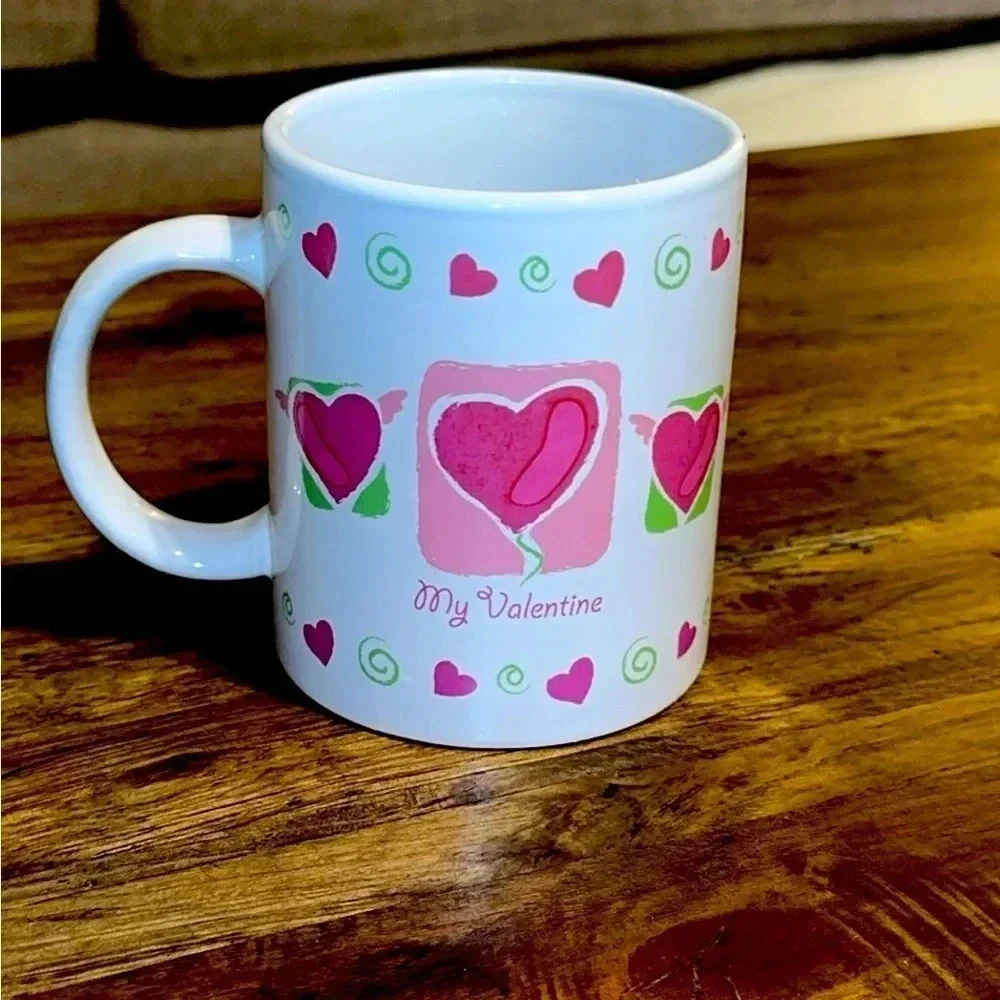 VTG MY VALENTINE coffee/tea cup/mug valentine’s day pink/white drinkware - Picture 1 of 1